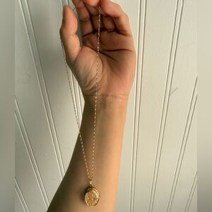 Gold and Silver Locket Necklace